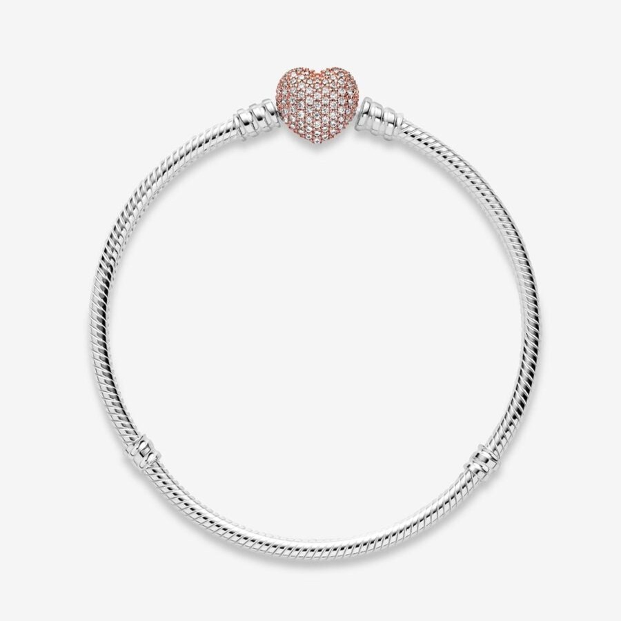 Bracciali Pandora | Bracciale Con Chiusura A Cuore Pave