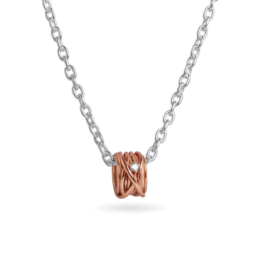 Collane E Pendenti Filodellavita | Filodellavita Mini 13 Fili In Oro Rosa 9Kt E Diamantino Con Collana In Argento 925 E Chiusura In Oro Rosa 9Kt