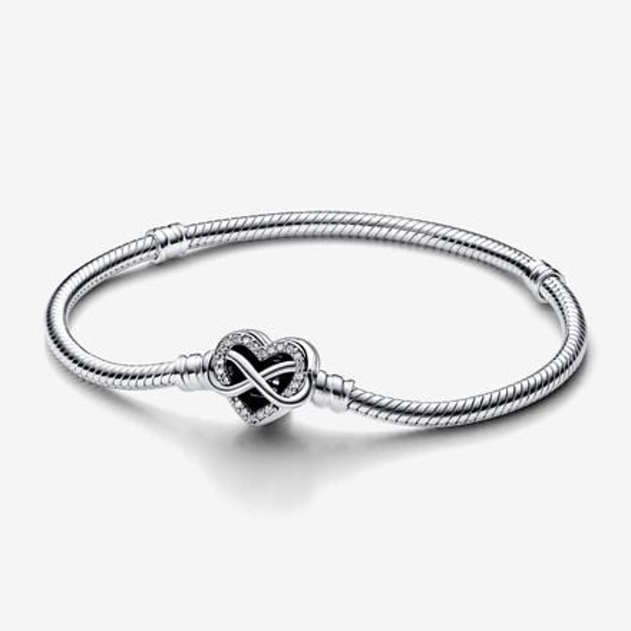 Bracciali Pandora | Bracciale Con Chiusura Cuore Infinito Pietre Luminose