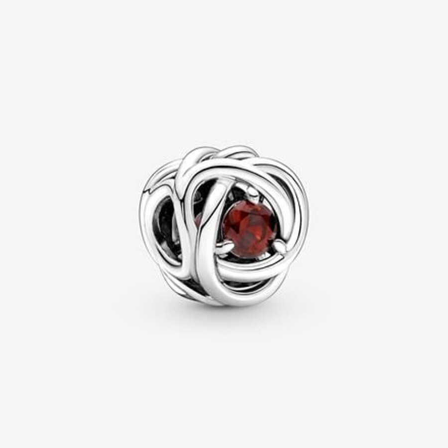 Charms Pandora | Charm Cerchio Eterno Rosso Scuro Gennaio