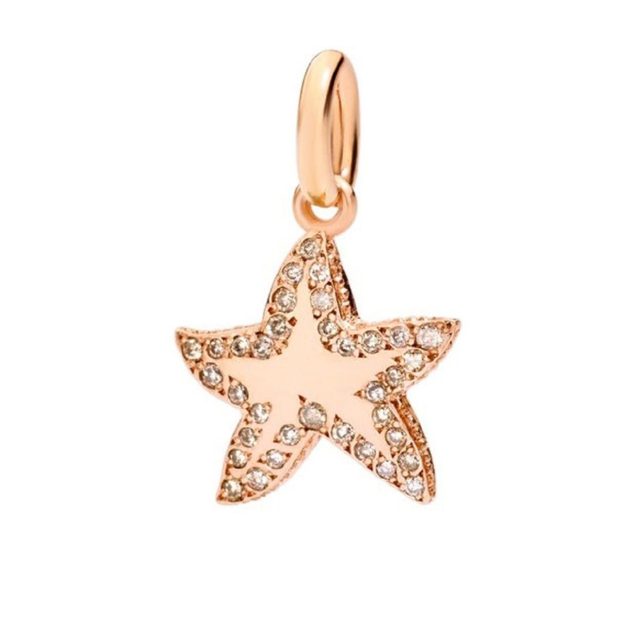 Charms DoDo | Stellina Oro Rosa Con Diamanti Modello Grande