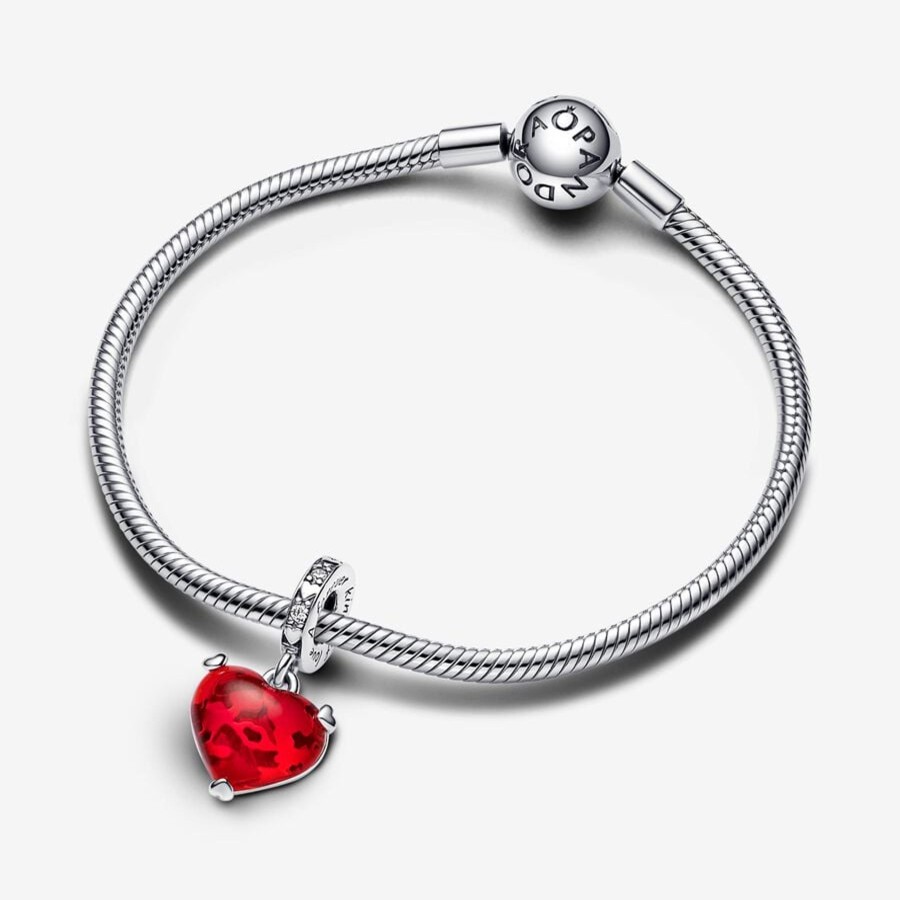 Charms Pandora | Disney, Mickey E Minnie, Cuore In Vetro Di Murano