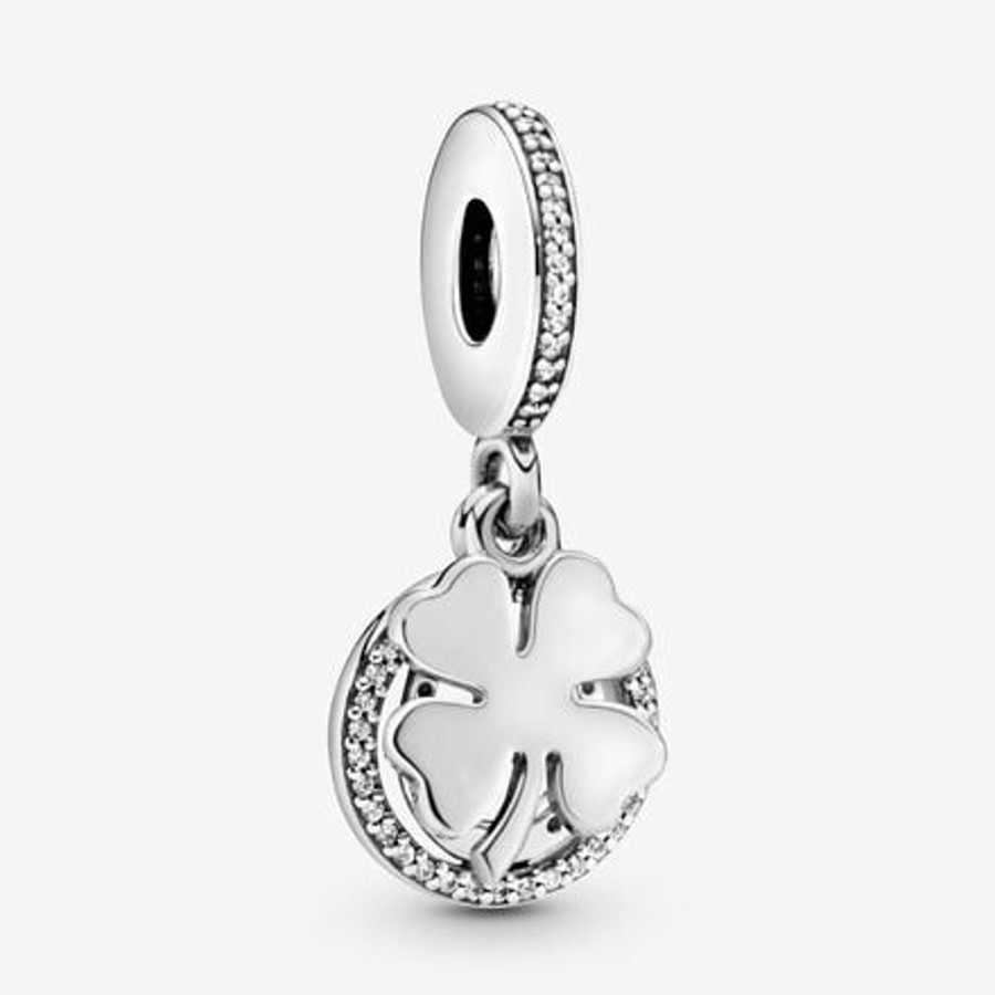 Charms Pandora | Charm Pendente Quadrifoglio Portafortuna