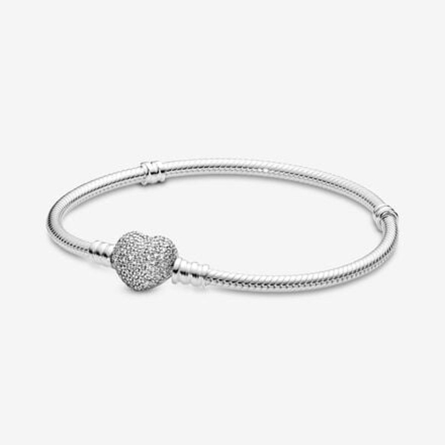 Bracciali Pandora | Bracciale Con Chiusura A Cuore Pave