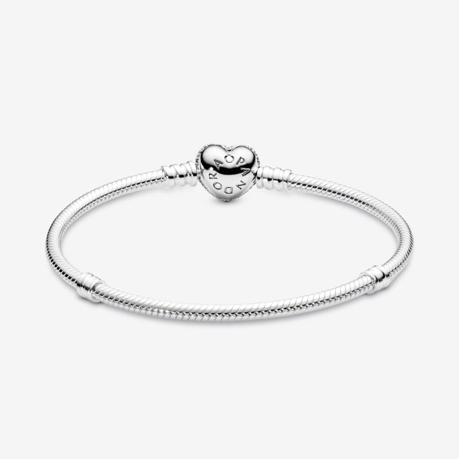 Bracciali Pandora | Bracciale Con Chiusura A Cuore Pave