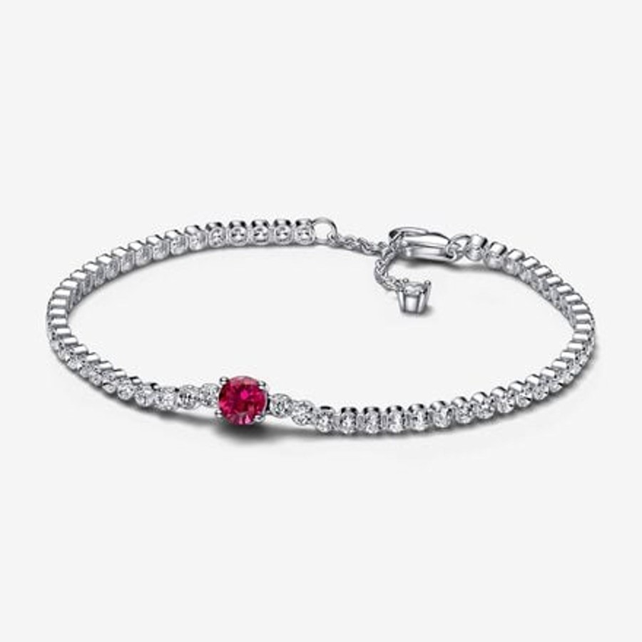 Bracciali Pandora | Bracciale Tennis Con Pietra Rossa