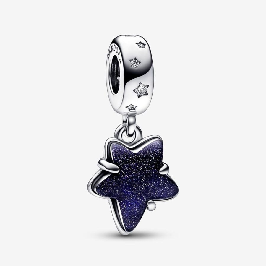 Charms Pandora | Charm Pendente Stella Blu Vetro Di Murano