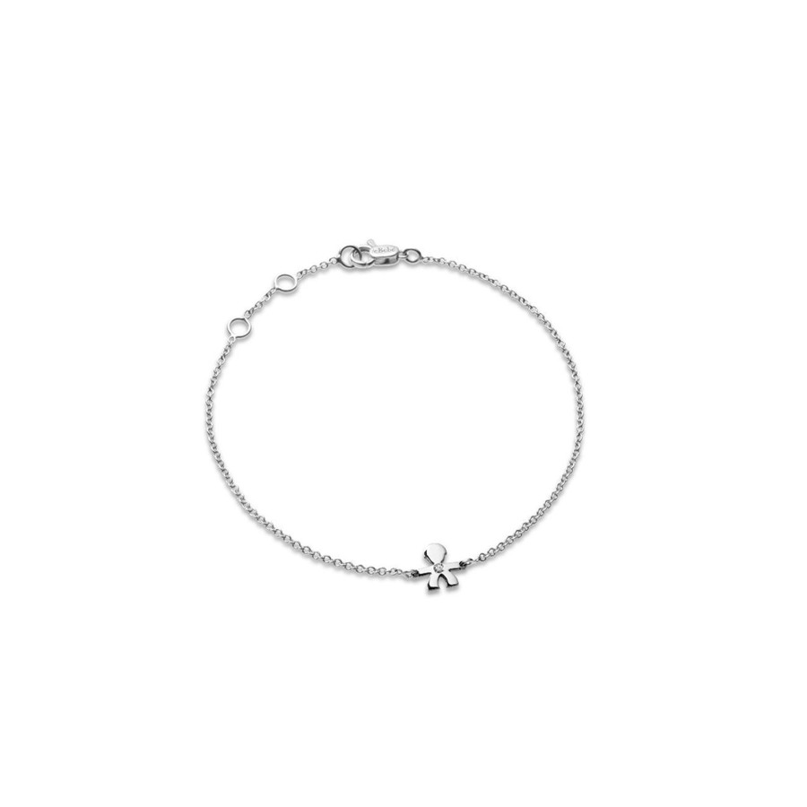 Bracciali Le Bebè | Le Briciole Bracciale Bimbo Oro Bianco E Diamante