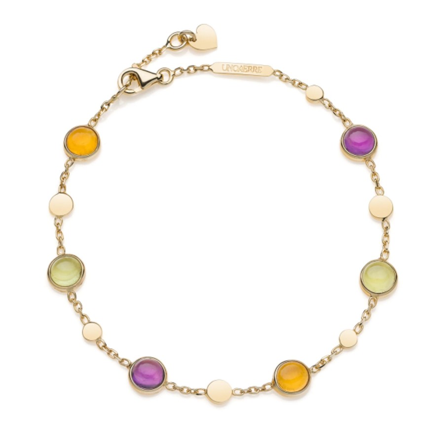 Bracciali Unoaerre italian jewellery | Bracciale In Oro Con Ametista, Quarzo Giallo E Verde