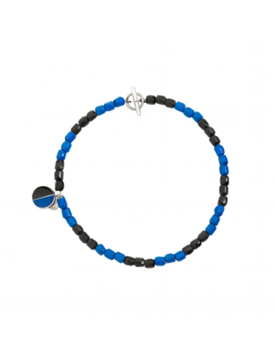 Bracciali DoDo | Bracciale Mini Granelli Plastica Riciclata Nero Blu